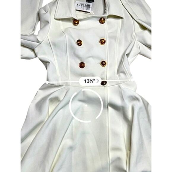 Windsor Military Double Breasted Long Coat SMALL Full Circle Vanilla Girl NWT - Picture 8 of 13